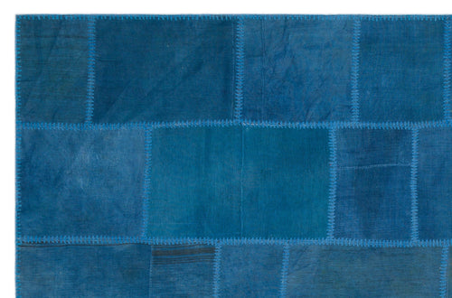 Teselya Beige Patchwork Wool Handmade Area Rug 6'5" x 9'9"