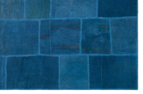 Teselya Beige Patchwork Wool Handmade Area Rug 6'5" x 9'9"