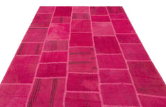 Teselya Beige Patchwork Wool Handmade Area Rug 6'6" x 9'9"