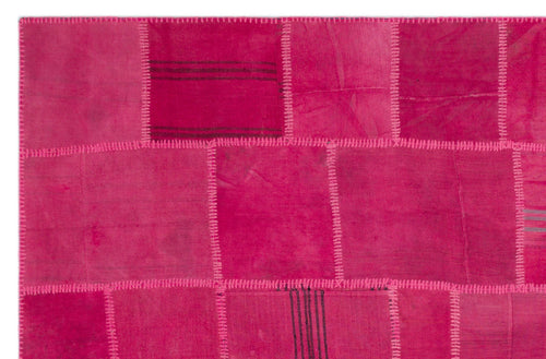 Teselya Beige Patchwork Wool Handmade Area Rug 6'6" x 10'0"