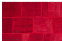 Teselya Beige Patchwork Wool Handmade Area Rug 6'6" x 9'9"