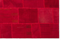 Teselya Beige Patchwork Wool Handmade Area Rug 6'6" x 9'9"