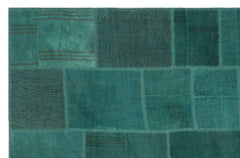 Teselya Beige Patchwork Wool Handmade Area Rug 6'5" x 9'10"