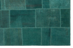 Teselya Beige Patchwork Wool Handmade Area Rug 6'5" x 9'10"