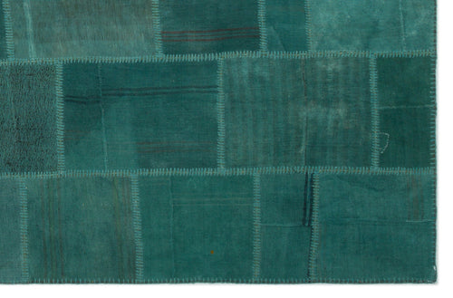 Teselya Beige Patchwork Wool Handmade Area Rug 6'5" x 9'10"