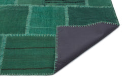 Teselya Beige Patchwork Wool Handmade Area Rug 6'3" x 9'9"