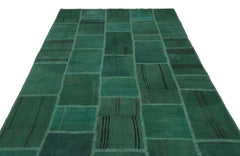 Teselya Beige Patchwork Wool Handmade Area Rug 6'3" x 9'9"