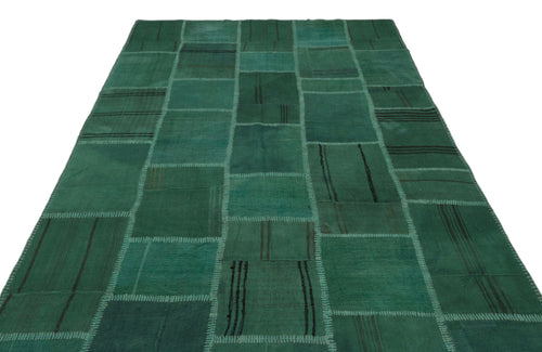 Teselya Beige Patchwork Wool Handmade Area Rug 6'3" x 9'9"