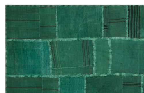 Teselya Beige Patchwork Wool Handmade Area Rug 6'3" x 9'9"