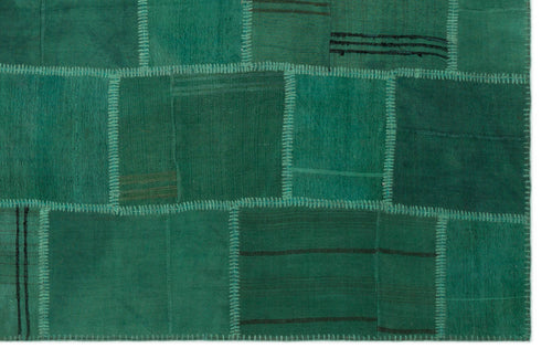 Teselya Beige Patchwork Wool Handmade Area Rug 6'3" x 9'9"