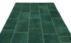 Teselya Beige Patchwork Wool Handmade Area Rug 6'4" x 9'9"