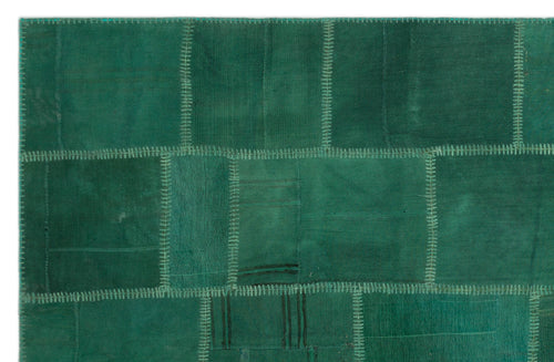 Teselya Beige Patchwork Wool Handmade Area Rug 6'4" x 9'9"