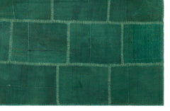 Teselya Beige Patchwork Wool Handmade Area Rug 6'4" x 9'9"