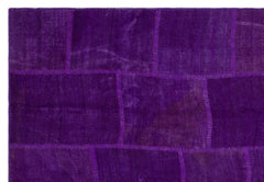 Teselya Beige Patchwork Wool Handmade Area Rug 6'7" x 9'9"