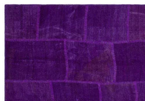 Teselya Beige Patchwork Wool Handmade Area Rug 6'7" x 9'9"