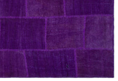 Teselya Beige Patchwork Wool Handmade Area Rug 6'7" x 9'9"