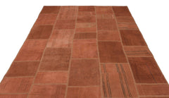 Teselya Beige Patchwork Wool Handmade Area Rug 6'6" x 9'11"