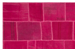 Teselya Beige Patchwork Wool Handmade Area Rug 6'7" x 10'0"