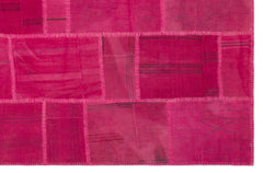 Teselya Beige Patchwork Wool Handmade Area Rug 6'7" x 10'0"