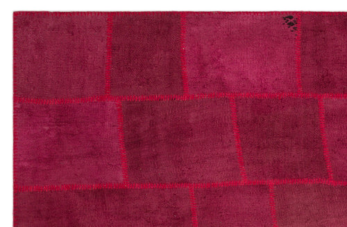 Teselya 22486 Red Patchwork Wool Handmade Area Rug 6'6" x 9'10"
