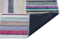 Teselya 22490 Patchwork Striped Wool Handmade Area Rug 5'3" x 7'3"