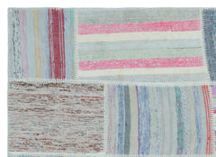 Teselya 22494 Patchwork Striped Wool Handmade Area Rug 5'3" x 7'7"