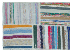 Teselya 22495 Beige Striped Wool Handmade Area Rug 5'3" x 7'7"