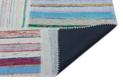 Teselya 22498 Patchwork Striped Wool Handmade Area Rug 5'3" x 7'7"