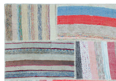 Teselya 22504 Beige Striped Wool Handmade Area Rug 5'3" x 7'7"