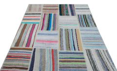 Teselya 22505 Multy Striped Wool Handmade Area Rug 5'3" x 7'5"