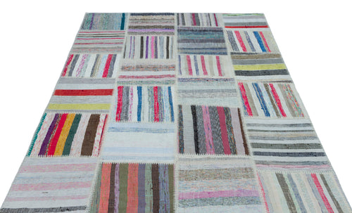 Teselya 22506 Multy Striped Wool Handmade Area Rug 5'3" x 7'5"
