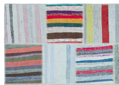 Teselya 22506 Multy Striped Wool Handmade Area Rug 5'3" x 7'5"