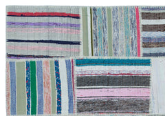Teselya 22507 Patchwork Striped Wool Handmade Area Rug 5'3" x 7'7"