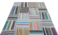 Teselya 22508 Multy Striped Wool Handmade Area Rug 5'3" x 7'5"