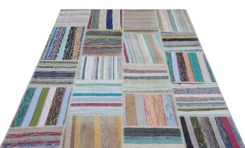 Teselya 22508 Multy Striped Wool Handmade Area Rug 5'3" x 7'5"