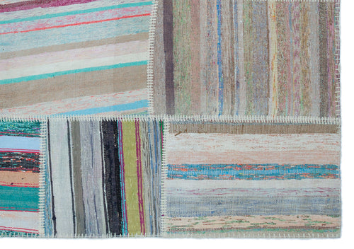 Teselya 22508 Multy Striped Wool Handmade Area Rug 5'3" x 7'5"