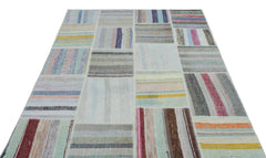 Teselya 22509 Multy Striped Wool Handmade Area Rug 5'3" x 7'5"