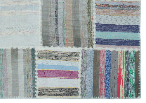 Teselya 22509 Multy Striped Wool Handmade Area Rug 5'3" x 7'5"