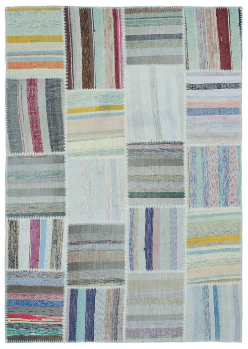 Teselya 22509 Multy Striped Wool Handmade Area Rug 5'3" x 7'5"