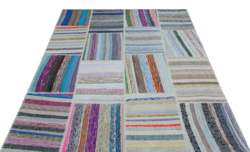 Teselya 22510 Multy Striped Wool Handmade Area Rug 5'3" x 7'6"