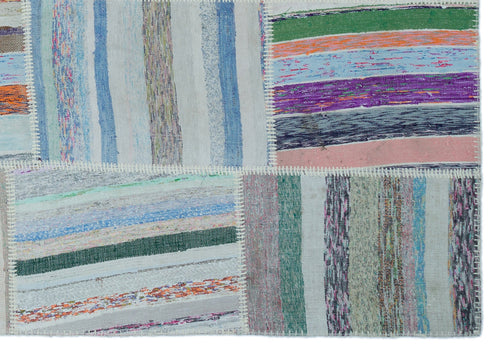 Teselya 22510 Multy Striped Wool Handmade Area Rug 5'3" x 7'6"