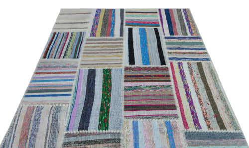Teselya 22512 Multy Striped Wool Handmade Area Rug 5'3" x 7'5"