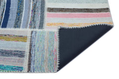 Teselya 22516 Patchwork Striped Wool Handmade Area Rug 5'3" x 7'7"