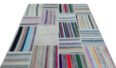 Teselya 22518 Multy Striped Wool Handmade Area Rug 5'3" x 7'6"