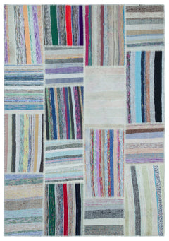Teselya 22518 Multy Striped Wool Handmade Area Rug 5'3" x 7'6"