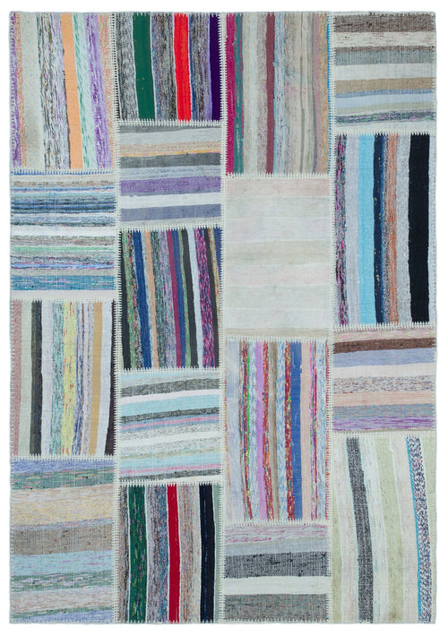 Teselya 22518 Multy Striped Wool Handmade Area Rug 5'3" x 7'6"