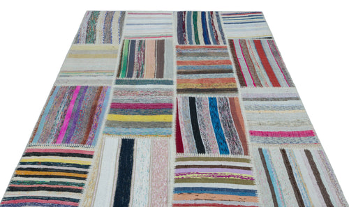 Teselya 22519 Multy Striped Wool Handmade Area Rug 5'3" x 7'5"