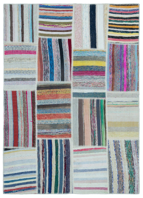 Teselya 22519 Multy Striped Wool Handmade Area Rug 5'3" x 7'5"
