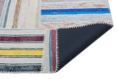 Teselya 22520 Patchwork Striped Wool Handmade Area Rug 5'3" x 7'4"