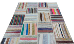 Teselya 22521 Multy Striped Wool Handmade Area Rug 5'3" x 7'5"